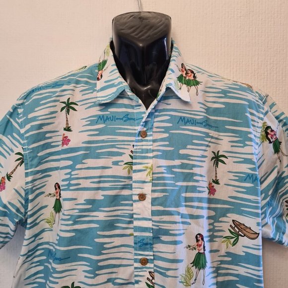 Maui & sons Hawaiian shirt size XL short sleeve beach holiday surf - Picture 3 of 9